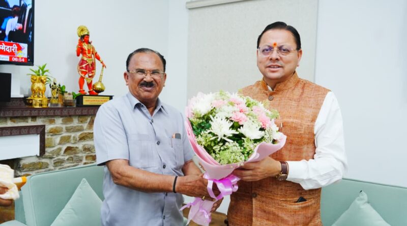 मुख्यमंत्री पुष्कर सिंह धामी से राजस्थान विधानसभा अध्यक्ष वासुदेव देवनानी ने की शिष्टाचार भेंट